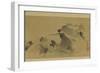 Landscape: Mountains, Stream and Boats, Edo Period-Katsushika Hokusai-Framed Giclee Print