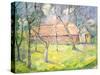 Landscape Near Kiev, 1930-Kazimir Malevich-Stretched Canvas