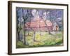 Landscape near Kiev, Ukraine, 1930 (Oil on Canvas)-Kazimir Severinovich Malevich-Framed Giclee Print