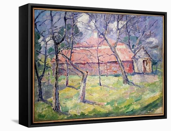 Landscape near Kiev, Ukraine, 1930 (Oil on Canvas)-Kazimir Severinovich Malevich-Framed Stretched Canvas