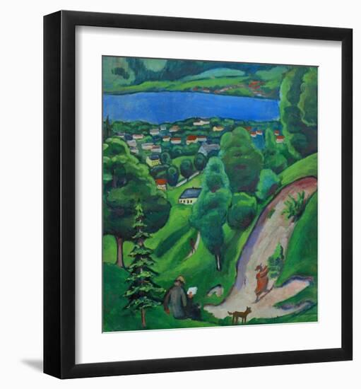 Landscape near Lake Tegern-Auguste Macke-Framed Giclee Print