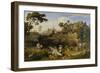 Landscape Near Olevano with Brick Factory and Rural Folk, 1823-24-Joseph Anton Koch-Framed Giclee Print