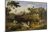 Landscape Near Olevano with Brick Factory and Rural Folk, 1823-24-Joseph Anton Koch-Mounted Giclee Print