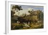 Landscape Near Olevano with Brick Factory and Rural Folk, 1823-24-Joseph Anton Koch-Framed Giclee Print