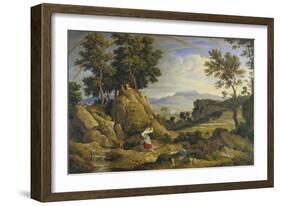 Landscape Near Olevano with Rainbow, 1823-24-Joseph Anton Koch-Framed Giclee Print