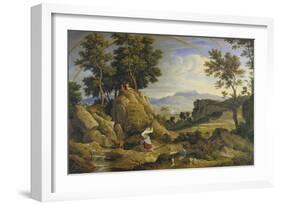 Landscape Near Olevano with Rainbow, 1823-24-Joseph Anton Koch-Framed Giclee Print