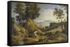 Landscape Near Olevano with Rainbow, 1823-24-Joseph Anton Koch-Framed Stretched Canvas