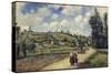Landscape Near Pontoise, the Auvers Road, 1881-Camille Pissarro-Stretched Canvas