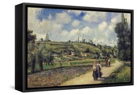 Landscape Near Pontoise, the Auvers Road, 1881-Camille Pissarro-Framed Stretched Canvas