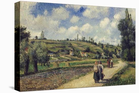 Landscape Near Pontoise, the Auvers Road, 1881-Camille Pissarro-Stretched Canvas