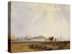 Landscape Near Quillebeuf, France, C.1824-25-Richard Parkes Bonington-Stretched Canvas