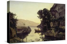 Landscape near Riva, Lake Garda (Vue prise a Riva). 1835-Jean-Baptiste-Camille Corot-Stretched Canvas