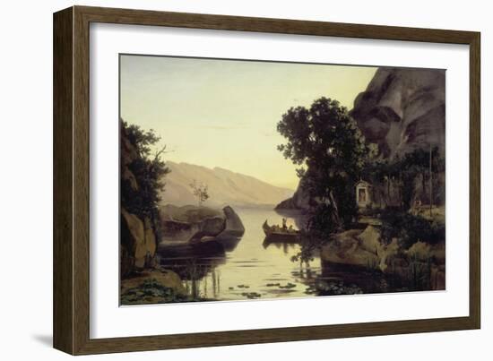 Landscape near Riva, Lake Garda (Vue prise a Riva). 1835-Jean-Baptiste-Camille Corot-Framed Giclee Print