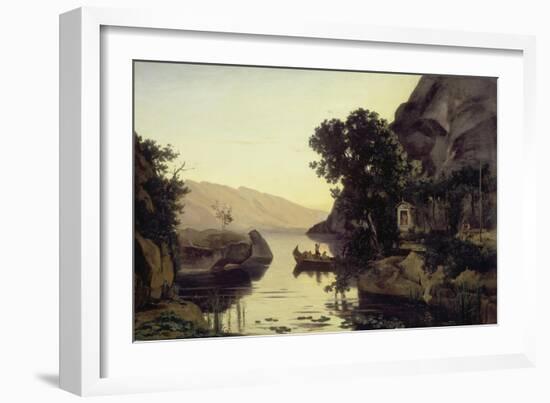 Landscape near Riva, Lake Garda (Vue prise a Riva). 1835-Jean-Baptiste-Camille Corot-Framed Giclee Print