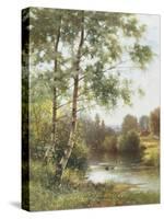 Landscape near Sonning on Thames-Ernest Parton-Stretched Canvas