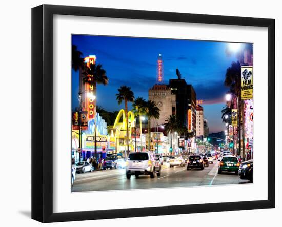 Landscape, Night, Hollywood Blvd, Los Angeles, California, United States-Philippe Hugonnard-Framed Photographic Print