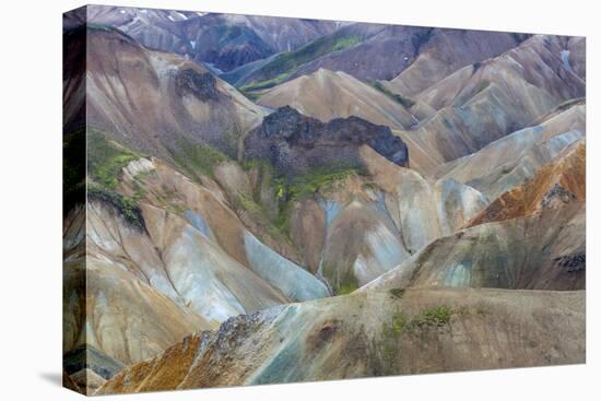 Landscape of a Mountain Range Through Landmannalaugar, Iceland-Gavriel Jecan-Stretched Canvas