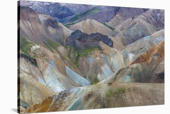 Landscape of a Mountain Range Through Landmannalaugar, Iceland-Gavriel Jecan-Stretched Canvas