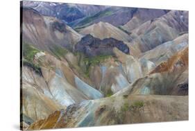 Landscape of a Mountain Range Through Landmannalaugar, Iceland-Gavriel Jecan-Stretched Canvas