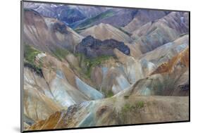 Landscape of a Mountain Range Through Landmannalaugar, Iceland-Gavriel Jecan-Mounted Photographic Print