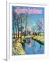 "Landscape of Farm in Springtime," Country Gentleman Cover, May 1, 1932-Walter Baum-Framed Giclee Print