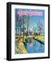 "Landscape of Farm in Springtime," Country Gentleman Cover, May 1, 1932-Walter Baum-Framed Giclee Print