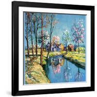 "Landscape of Farm in Springtime,"May 1, 1932-Walter Baum-Framed Giclee Print