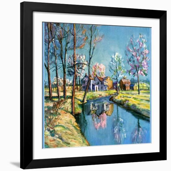 "Landscape of Farm in Springtime,"May 1, 1932-Walter Baum-Framed Giclee Print