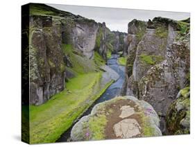 Landscape of Fjadrarglufur Gorge, Iceland-Joan Loeken-Stretched Canvas