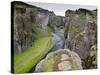 Landscape of Fjadrarglufur Gorge, Iceland-Joan Loeken-Stretched Canvas