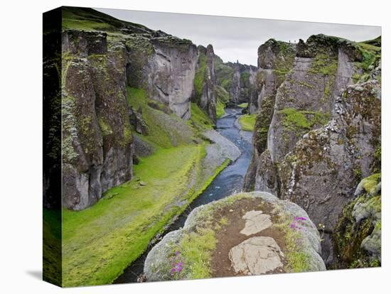 Landscape of Fjadrarglufur Gorge, Iceland-Joan Loeken-Stretched Canvas