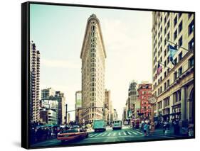 Landscape of Flatiron Building and 5th Ave, Manhattan, New York City, United States-Philippe Hugonnard-Framed Stretched Canvas