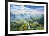 Landscape of Guilin, Li River and Karst Mountains. Located near Yangshuo County, Guilin City, Guang-aphotostory-Framed Photographic Print