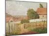 Landscape of Ile De France (Oil on Canvas)-Camille Pissarro-Mounted Giclee Print