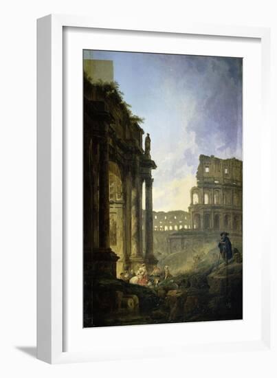 Landscape of Italy-Hubert Robert-Framed Giclee Print