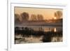 Landscape of Lake in Mist with Sun Glow at Sunrise-Veneratio-Framed Photographic Print