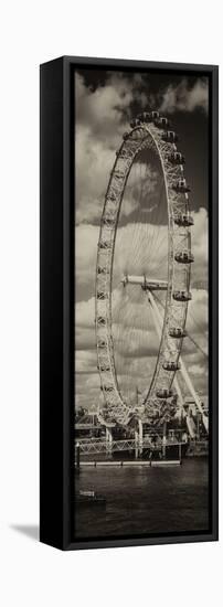 Landscape of London Eye - Millennium Wheel and River Thames - London - England - Door Poster-Philippe Hugonnard-Framed Stretched Canvas