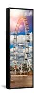 Landscape of London Eye - Millennium Wheel and River Thames - London - England - Door Poster-Philippe Hugonnard-Framed Stretched Canvas