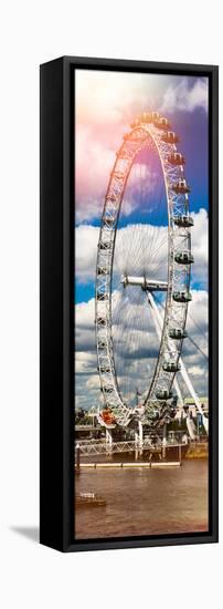 Landscape of London Eye - Millennium Wheel and River Thames - London - England - Door Poster-Philippe Hugonnard-Framed Stretched Canvas