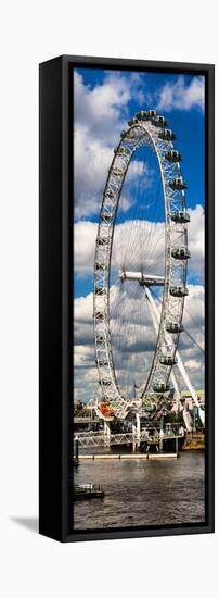 Landscape of London Eye - Millennium Wheel and River Thames - London - England - Door Poster-Philippe Hugonnard-Framed Stretched Canvas