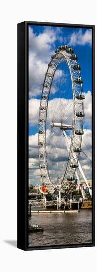 Landscape of London Eye - Millennium Wheel and River Thames - London - England - Door Poster-Philippe Hugonnard-Framed Stretched Canvas