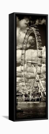 Landscape of London Eye - Millennium Wheel and River Thames - London - England - Door Poster-Philippe Hugonnard-Framed Stretched Canvas