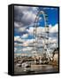 Landscape of London Eye - Millennium Wheel and River Thames - London - England - United Kingdom-Philippe Hugonnard-Framed Stretched Canvas