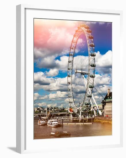 Landscape of London Eye - Millennium Wheel and River Thames - London - England - United Kingdom-Philippe Hugonnard-Framed Photographic Print
