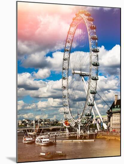 Landscape of London Eye - Millennium Wheel and River Thames - London - England - United Kingdom-Philippe Hugonnard-Mounted Photographic Print