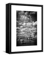 Landscape of London Eye - Millennium Wheel and River Thames - London - England - United Kingdom-Philippe Hugonnard-Framed Stretched Canvas