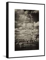 Landscape of London Eye - Millennium Wheel and River Thames - London - England - United Kingdom-Philippe Hugonnard-Framed Stretched Canvas