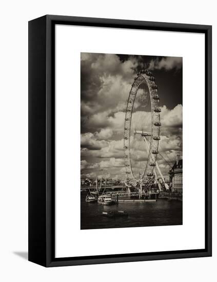 Landscape of London Eye - Millennium Wheel and River Thames - London - England - United Kingdom-Philippe Hugonnard-Framed Stretched Canvas