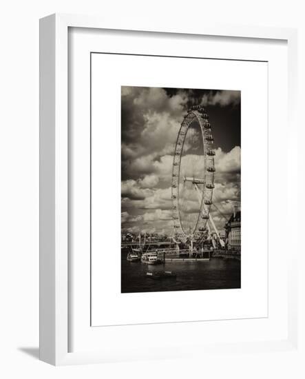 Landscape of London Eye - Millennium Wheel and River Thames - London - England - United Kingdom-Philippe Hugonnard-Framed Art Print