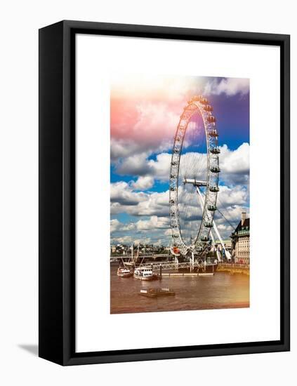 Landscape of London Eye - Millennium Wheel and River Thames - London - England - United Kingdom-Philippe Hugonnard-Framed Stretched Canvas